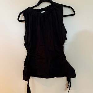 Nordstrom top shop blouse size 6 cut outs on side old money capsule wardrobe